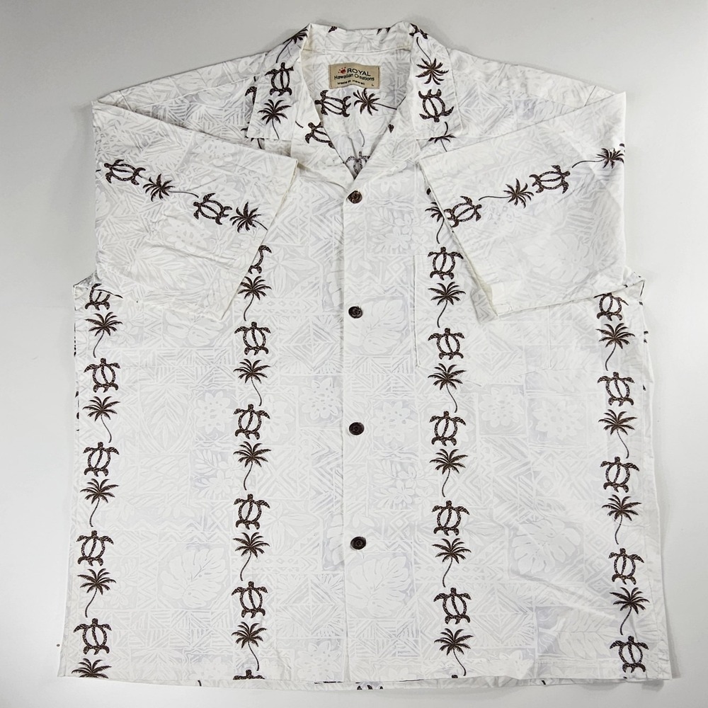 Royal Creations Shirt Mens L Hawaiian Short Sleeve‎ Button Down Made USA